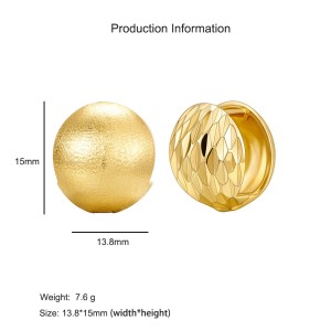 925 Sterling Silver Brushed Matte Sphere Earring 60200281