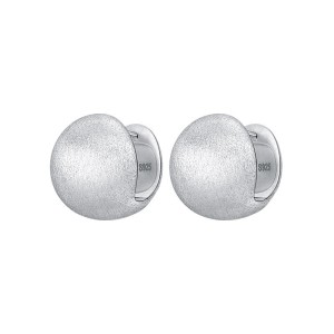 925 Sterling Silver Vintage Brushed Round Hoop Earring 60200282