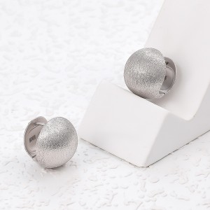 925 Sterling Silver Vintage Brushed Round Hoop Earring 60200282