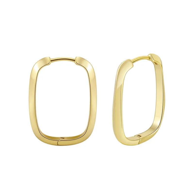 925 Sterling Silver Geometric Hoop Earring 60200286