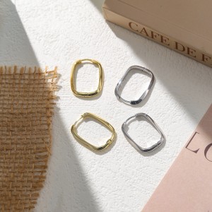 925 Sterling Silver Geometric Hoop Earring 60200286
