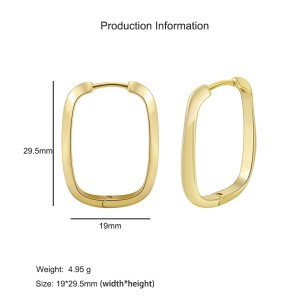 925 Sterling Silver Geometric Hoop Earring 60200286
