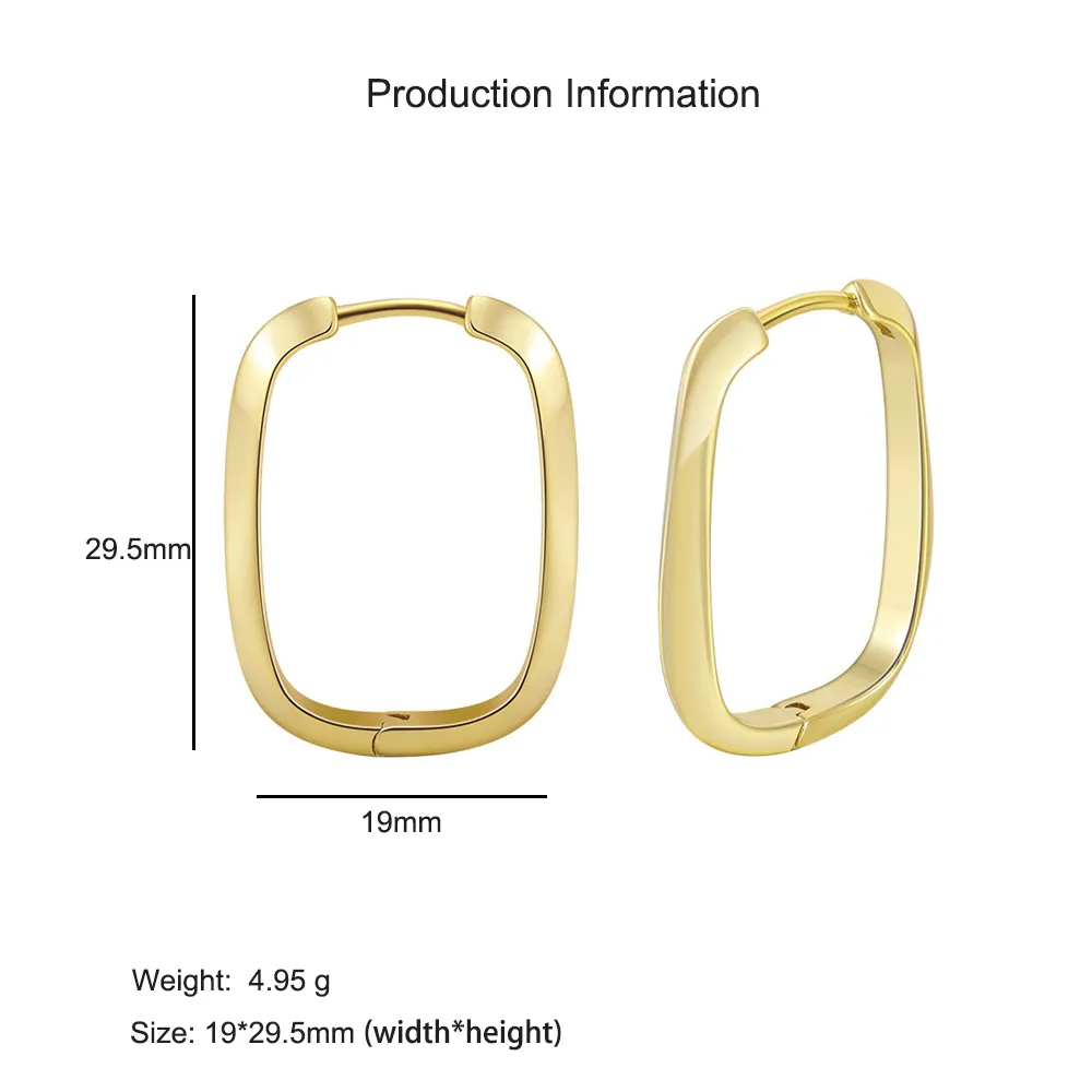 925 Sterling Silver Geometric Hoop Earring 60200286 - image2