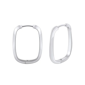 925 Sterling Silver Geometric Hoop Earring 60200286