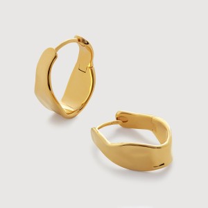 925 Sterling Silver Asymmetrical Geometric Circle Hoop Earring 60200288