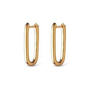 925 Sterling Silver Minimalist High-Polish U-Shaped Huggie Hoop 60200295