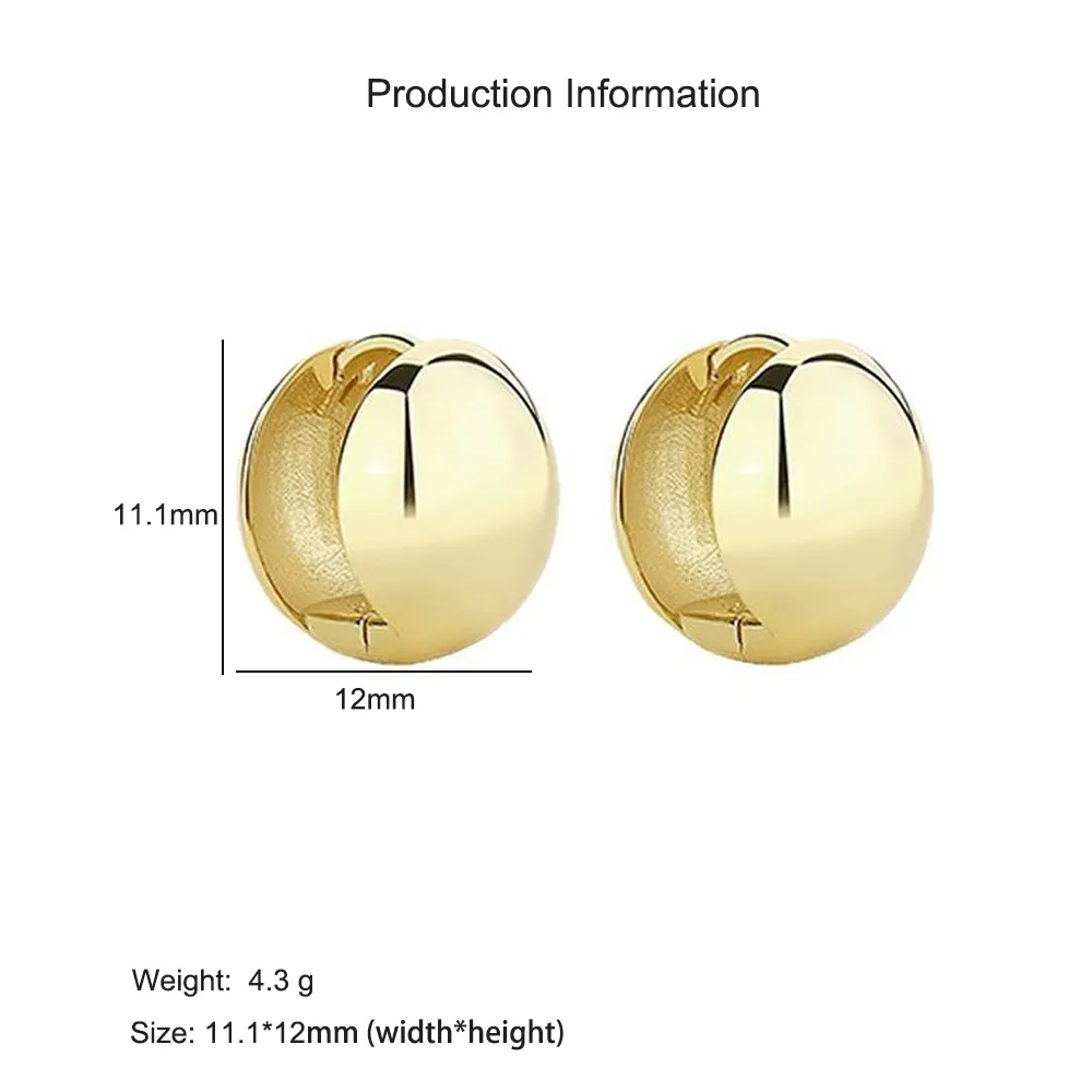 925 Sterling Silver Minimalist Polished Ball Charm Huggie Hoop Earring 60200302 - image2
