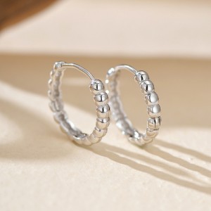 925 Sterling Silver High-Polish Ball Hoop Earring 60200305