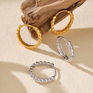 925 Sterling Silver High-Polish Ball Hoop Earring 60200305