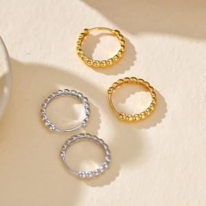 925 Sterling Silver High-Polish Ball Hoop Earring 60200305