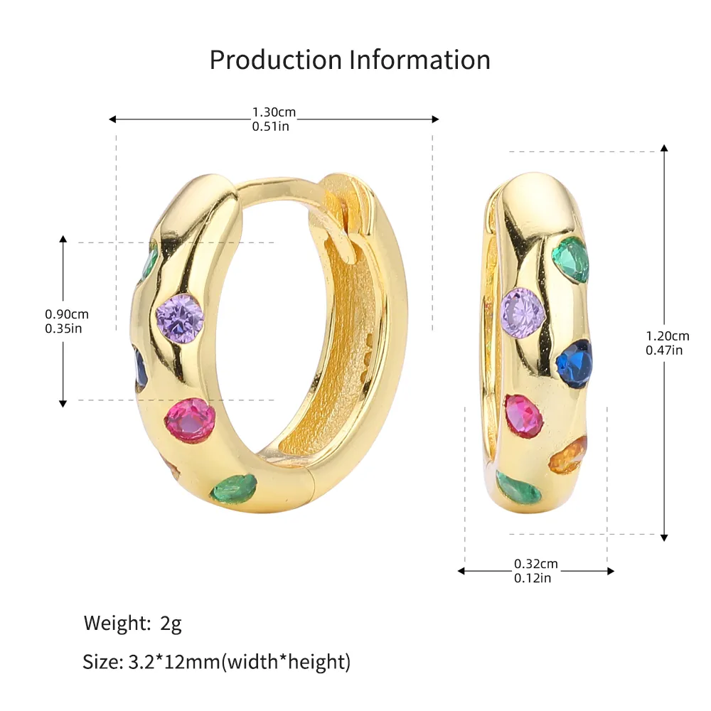 925 Sterling Silver Scattered Stone Chunky Huggies 60200314 - image4