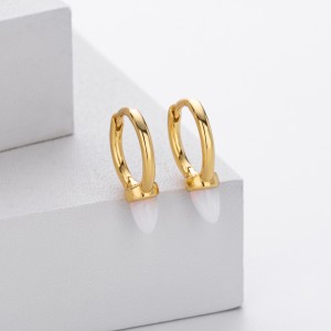 925 Sterling Silver Luminous Bullet Stone Hoop Earrings 60200319