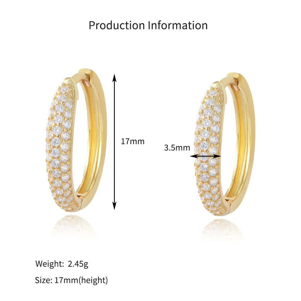 925 Sterling Silver Multi-Row Micro Pave CZ Hoop Earrings 60200326 - image2