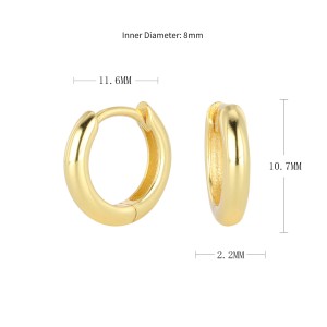 925 Sterling Silver Plain Polished Huggie Hoop Series 60200331