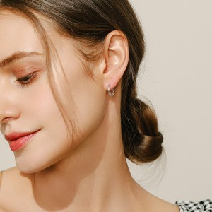 925 Sterling Silver Multi-Color Zircon Huggie Hoop Earrings 60200333 925 Sterling Silver Multi-Color Zircon Huggie Hoop Earrings 60200333