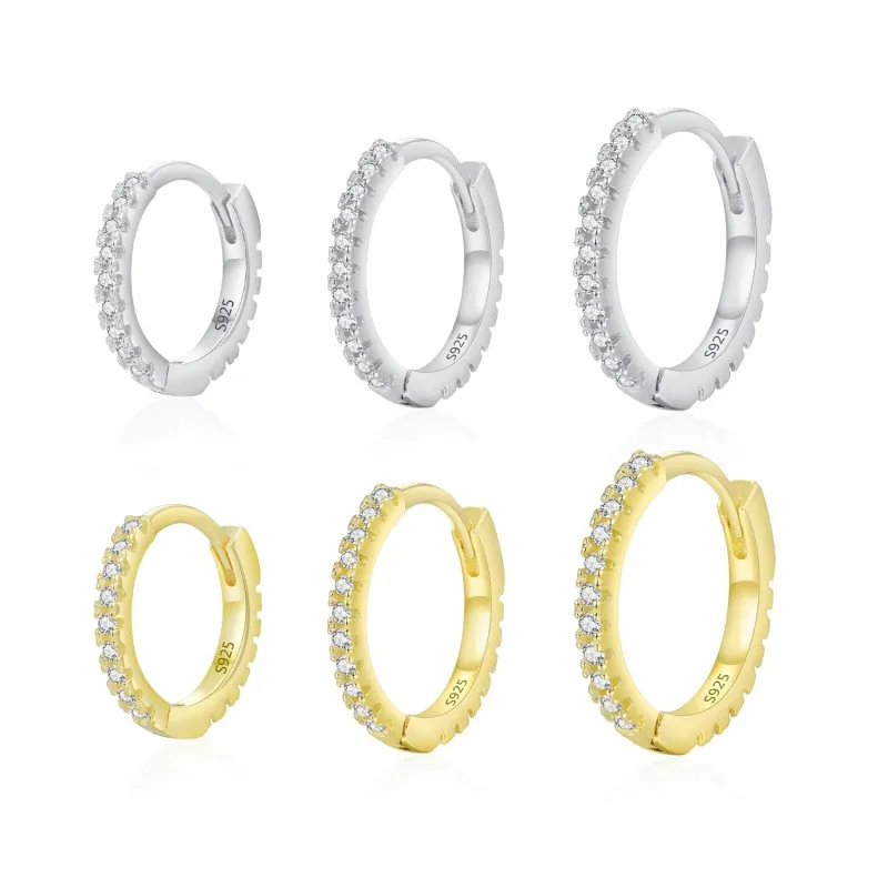 925 Sterling Silver Classic CZ Drop Hoop Earring 60200336