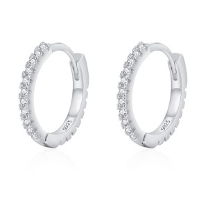 925 Sterling Silver Classic CZ Drop Hoop Earring 60200336 925 Sterling Silver Classic CZ Drop Hoop Earring 60200336