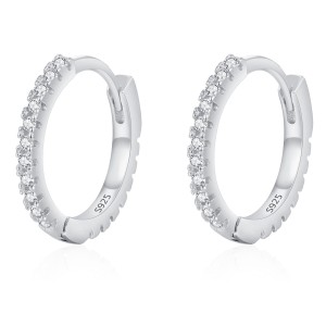 925 Sterling Silver Classic CZ Drop Hoop Earring 60200336 925 Sterling Silver Classic CZ Drop Hoop Earring 60200336
