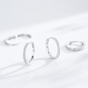 925 Sterling Silver Classic CZ Drop Hoop Earring 60200336 925 Sterling Silver Classic CZ Drop Hoop Earring 60200336