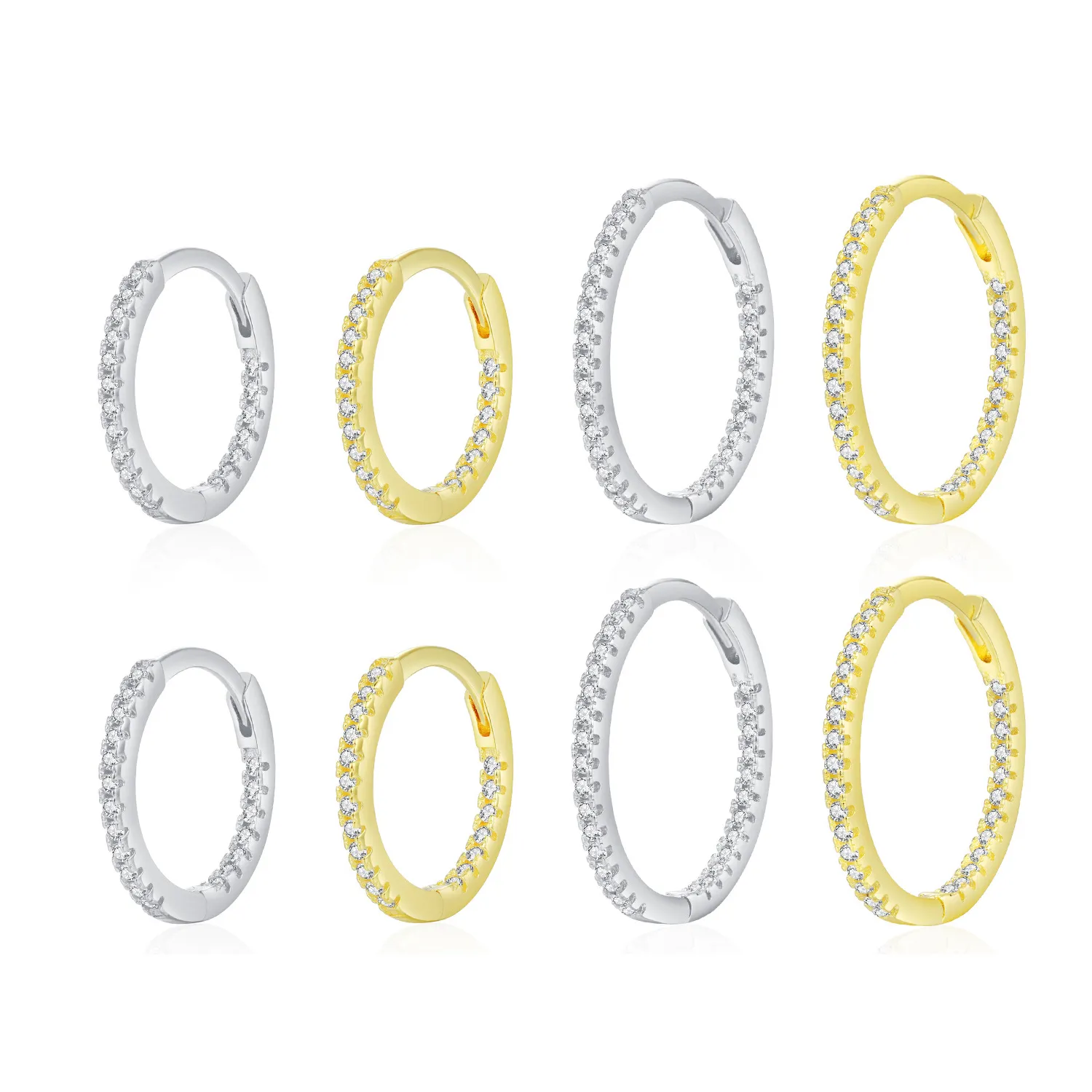 925 Sterling Silver Micro-Pave CZ Hoop Earring 60200340 925 Sterling Silver Micro-Pave CZ Hoop Earring 60200340