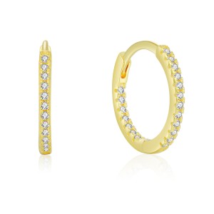 925 Sterling Silver Micro-Pave CZ Hoop Earring 60200340 925 Sterling Silver Micro-Pave CZ Hoop Earring 60200340