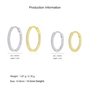 925 Sterling Silver Micro-Pave CZ Hoop Earring 60200340 925 Sterling Silver Micro-Pave CZ Hoop Earring 60200340