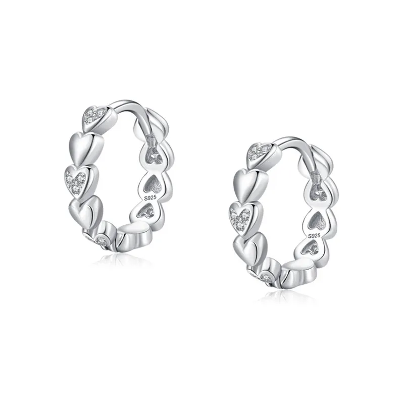 925 Sterling Silver Heart CZ Hoop Earring 60200341 925 Sterling Silver Heart CZ Hoop Earring 60200341