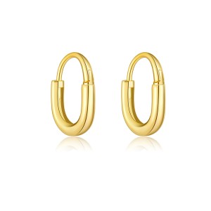 925 Sterling Silver Minimalist U-Shaped Hoops 60200359 925 Sterling Silver Minimalist U-Shaped Hoops 60200359