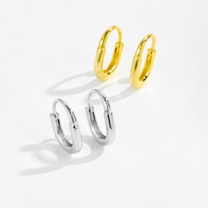 925 Sterling Silver Minimalist U-Shaped Hoops 60200359 925 Sterling Silver Minimalist U-Shaped Hoops 60200359