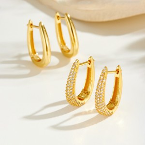 925 Sterling Silver U-Shaped Huggie Hoops 60200360