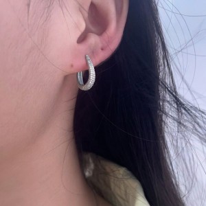 925 Sterling Silver U-Shaped Huggie Hoops 60200360