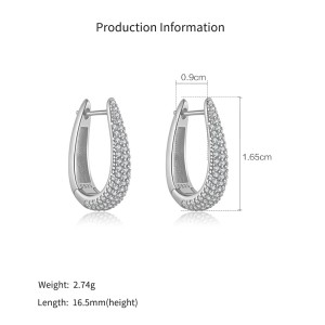 925 Sterling Silver U-Shaped Huggie Hoops 60200360