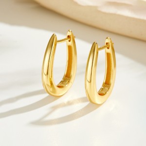 925 Sterling Silver U-Shaped Huggie Hoops 60200360