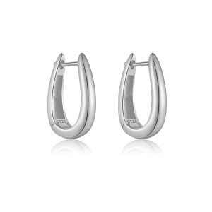 925 Sterling Silver U-Shaped Huggie Hoops 60200360