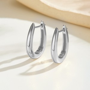 925 Sterling Silver U-Shaped Huggie Hoops 60200360