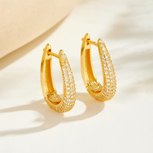 925 Sterling Silver U-Shaped Huggie Hoops 60200360