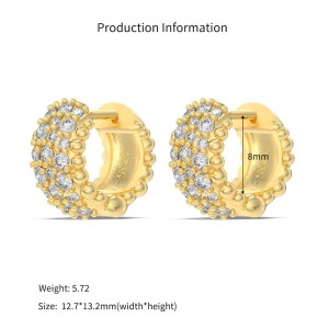 925 Silver Wide Pave Huggie Hoop Earrings 60200363 925 Silver Wide Pave Huggie Hoop Earrings 60200363