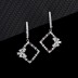 Colorful Cubic Zirconia Square Flower Hoop Earring 60300002