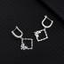 Colorful Cubic Zirconia Square Flower Hoop Earring 60300002