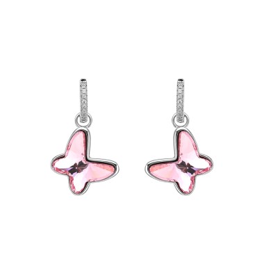 Austrian Crystals Butterfly Cubic Zirconia Hoop Earring 60300003