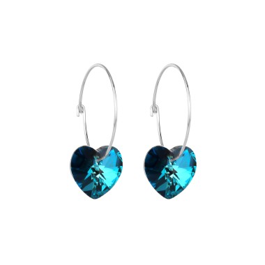 Austrian Crystals Love Heart Hoop Earring 60300004