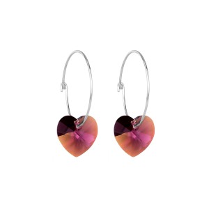 Austrian Crystals Love Heart Hoop Earring 60300004