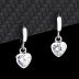 Silver Cubic Zirconia Heart Hoop Earring 60300005