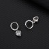 Silver Cubic Zirconia Heart Hoop Earring 60300005