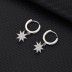 Silver Cubic Zirconia Star Hoop Earring 60300006