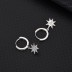 Silver Cubic Zirconia Star Hoop Earring 60300006