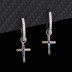 Silver Cubic Zirconia Cross Hoop Earring 60300011