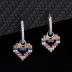 Silver Cubic Zirconia Heart Hoop Earring 60300014