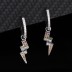 Silver Cubic Zirconia Lightning Hoop Earring 60300016