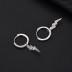 Silver Cubic Zirconia Lightning Hoop Earring 60300016